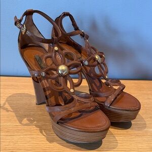 Louis Vuitton Brown Platform Sandals
